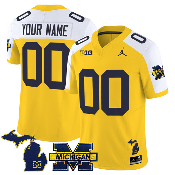 Men's Michigan Wolverines ACTIVE PLAYER Custom Maize Alternate F.U.S.E. 2025 Vapor Limited Stitched Football Jersey